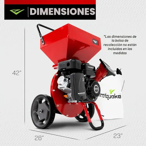 Vista 6 de Earthquake 33968 K32 Chipper Shredder, motor Viper de 212 cc de 4 ciclos de alta resistencia, tritura ramas de hasta 3 pulgadas de diámetro