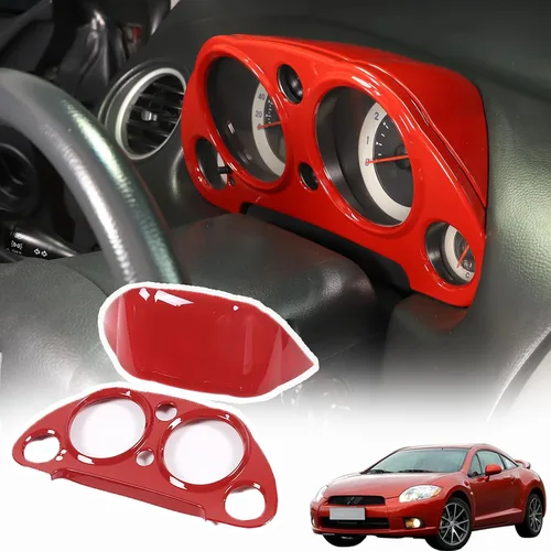 Vista 9 de Marco de panel de medidor de consola central compatible con Mitsubishi Eclipse 2006-2011, panel de instrumentos de tablero de automóvil