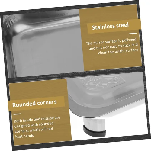 Vista 9 de DOITOOL Plato de acero inoxidable para bufé de cocina rectangular con tapas calentadores de alimentos para fiestas, buffets, catering, 13.0 in