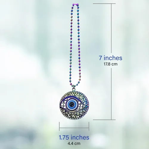 Vista 2 de LUCKBOOSTIUM Car Charm Evil Eye Keychain & Protection, Evil Eye Car Hanging Ornament, Home and Rear View Mirror Accessories
