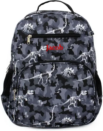 Vista 5 de DIBSIES Mochila personalizada de la colección Adventure, Camuflaje Dinosaurio, Mochila