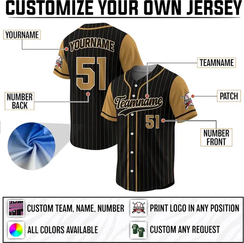 Vista 2 de Camiseta de béisbol a rayas personalizadas con logotipo de número de nombre para hombres, mujeres, jóvenes, niños, camiseta de uniforme