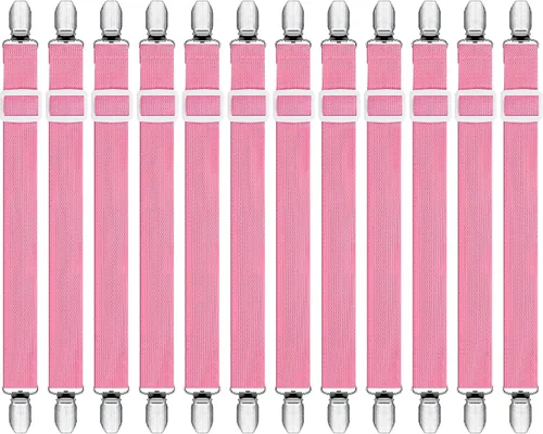 Vista 9 de Boao 12 piezas de clips para sábanas de cama, correas para esquinas de sábanas, soporte ajustable para colchón, clips elásticos para sujetar Negro