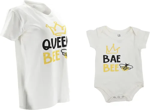 Vista 4 de Unique Baby Queen Bee - Camisa a juego para el día de la madre