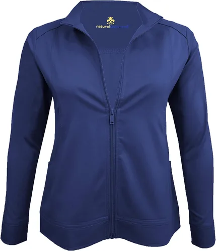 Vista 2 de Natural Uniforms Chaqueta quirúrgica ultra suave y elástica con cremallera para mujer (5200)