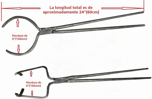 Vista 2 de Pinzas de crisol de 22.0 lbs para fundir metal, herramientas de fundición para crisoles de vertido y elevación, soporte de alicates de abrazadera