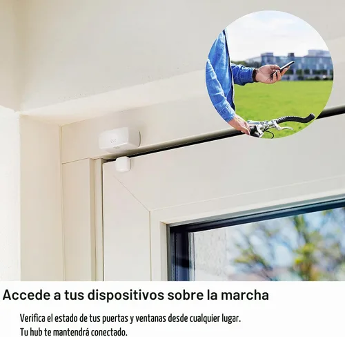 Vista 6 de Eve Puerta y Ventana (Matter) Paquete de 3 – Sensor de Contacto Inteligente para Puertas y Ventanas, Estado Abierto/Cerrado, Control Automático