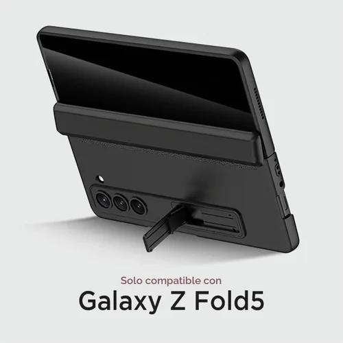 Vista 2 de Miimall Funda para Samsung Galaxy Z Fold 5 con protector de pantalla de privacidad, soporte ajustable integrado y protección magnética de bisagra