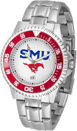 Vista 39 de SunTime Reloj de cuarzo de 1.575 in para hombre, correa de acero inoxidable de 0.787 in, esfera Gameday
