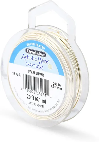Vista 93 de Artistic Wire, Alambre de cobre de color chapado en plata de calibre 18, resistente al deslustre, amatista, 20 pies