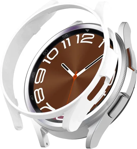 Vista 12 de Compatible con Samsung Galaxy Watch 6 Classic 1.772 pulgadas (1.850 in), carcasa rígida de policarbonato resistente a los impactos, a prueba de Negro