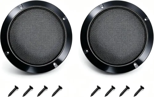 Vista 2 de FDXGYH - Paquete de 2 parrillas para altavoces de 8 pulgadas con cubierta de malla metálica [negro]