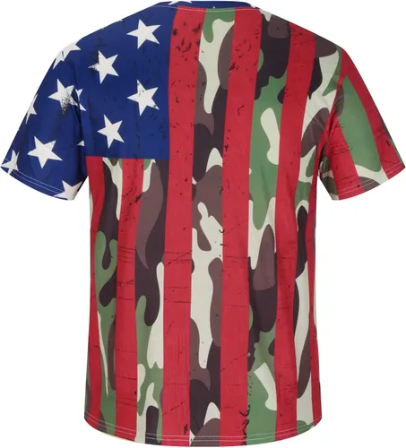 Vista 4 de jsaierl Camisetas de manga corta con bandera de Estados Unidos para hombre, camiseta de manga corta para gimnasio, camiseta de entrenamiento de moda