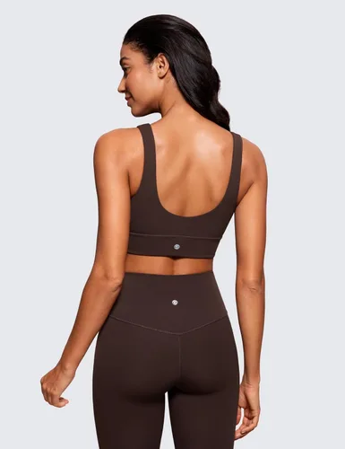 Vista 84 de CRZ YOGA Butterluxe - Brasier deportivo con espalda en U para mujer, cuello redondo, acolchado, de bajo impacto, para yoga, entrenamiento