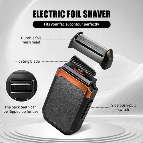Vista 10 de Juego de cortapelos profesional, cortapelos para hombres, recortador de patillas en forma de T, afeitadora eléctrica, kit de salón de belleza
