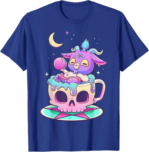 Vista 20 de Kawaii Pastel Goth Cute espeluznante Pentáculo Baphomet - Camiseta de cabra, Negro