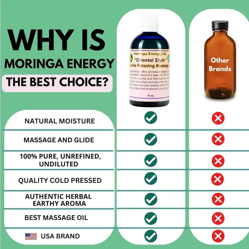 Vista 7 de Moringa Aceite de masaje relajante muscular 'estilo oriental' para terapia, cita nocturna, tailandés, suizo, asiático, terapeuta deportivo