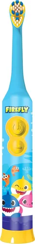 Vista 2 de Firefly Clean N' Protect, cepillo de dientes Baby Shark con cubierta de personaje 3D, cerdas suaves, mango antideslizante, batería incluida