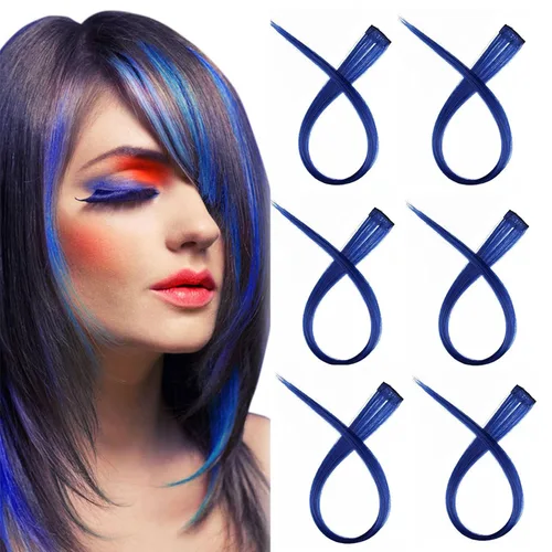Vista 12 de Extensiones de cabello humano con clip, de 18 pulgadas, rubio decolorado, 100% real, extensiones de cabello con clip para mujer, 6 piezas de cabello
