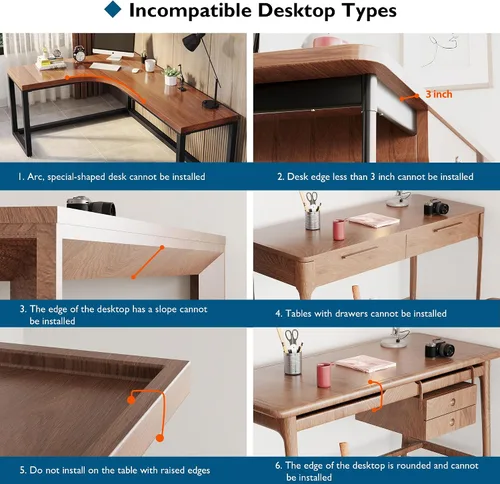 Vista 7 de BONTEC Reposabrazos ajustable para escritorio, almohadilla ergonómica para codo, soporte de brazo de escritorio giratorio de 360° y extensible