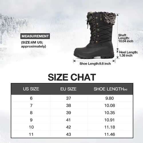 Vista 8 de mysoft - Botas de nieve para mujer, botas altas de infierno con forro cálido de piel sintética