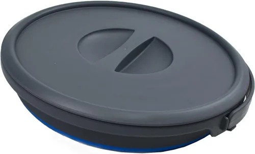 Vista 5 de SAMMART Cubo de plástico plegable de 5.5 L (1.4 galones) con tapa, bañera redonda plegable con tapa, cubo de agua portátil para pesca, maceta