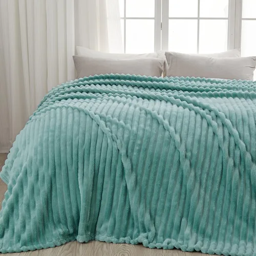 Vista 91 de NEWCOSPLAY Manta de Tiro Súper Suave Aqua Franela Sedosa Premium Forro Polar Jacquard Acanalado 3D Ligero Manta de Cama Uso en Todas las Estaciones