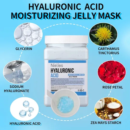Vista 2 de Máscara de gelatina de oro de 24 quilates y ácido hialurónico, cuidado de la piel facial, juego de mascarillas de gelatina de colágeno