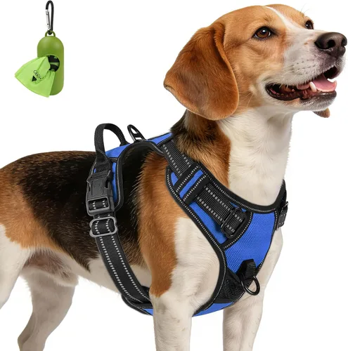 Vista 26 de Joytale Arnés sin tirones para perros pequeños, chaleco reflectante para mascotas con clip frontal, arnés acolchado suave ajustable con asa de fácil