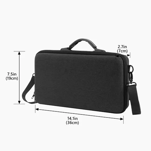 Vista 5 de GEEKRIA Funda de transporte de viaje, compatible con Blackmagic Design ATEM Mini Pro/ATEM SDI, bolsa protectora rígida de EVA (gris oscuro)