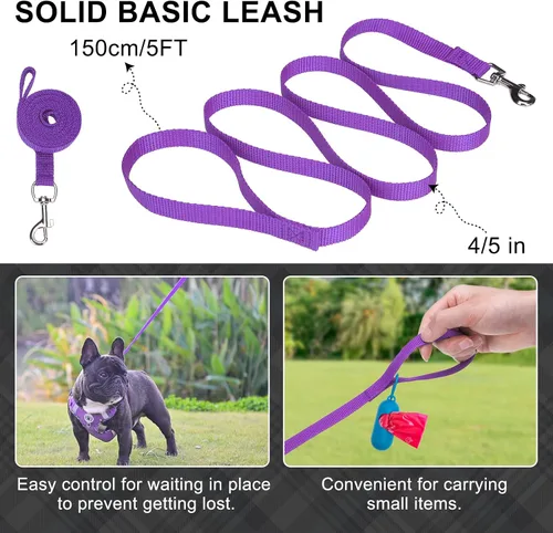 Vista 8 de BEAUTYZOO Step in - Juego de arnés para perro, collar y correa para perros pequeños, medianos y grandes, arnés de cachorro sin tirones, sin tirones