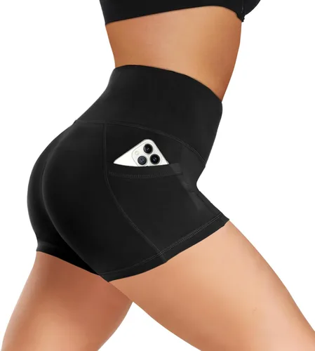 Vista 28 de Biker Shorts for Women with Pockets - 8"/5"/3" Booty Black Spandex Shorts Verde militar