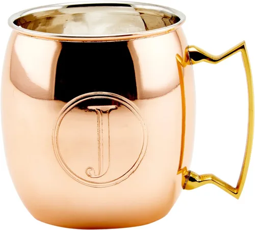 Vista 30 de Old Dutch International Taza sólida Moscow Mule, 16 onzas, monograma A, cobre
