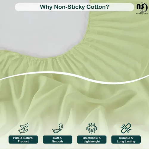 Vista 5 de NON Sticky cotton Juego Premium de Sábanas Bajeras de Algodón Egipcio de 4 Piezas Tamaño Queen, Sábanas de Cama de Calidad Hotelera Suaves y Salvia