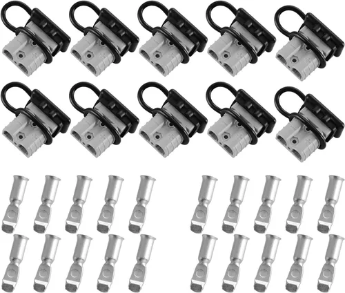 Vista 10 de 4 unidades de baterías de calibre 6-8 de 50 amperios de conexión y desconexión rápida con cubierta a prueba de polvo, kit de conector de enchufe