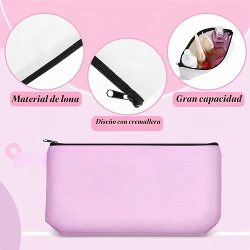 Vista 3 de Saintrygo 10 bolsas de maquillaje de lona para mujer, brillantes, 9.8 x 5 x
