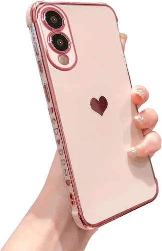 Vista 114 de phylla Funda de teléfono compatible con Samsung Galaxy A12 de 6.5 pulgadas, lindo corazón chapado en oro, elegante funda de lujo para mujer