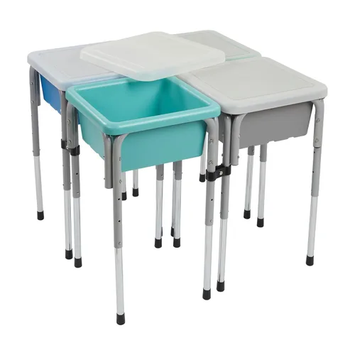 Vista 23 de ECR4Kids Mesas modulares de juego con arena y agua con tapas, varios colores, Multi Color, 1 Azul /Rojo