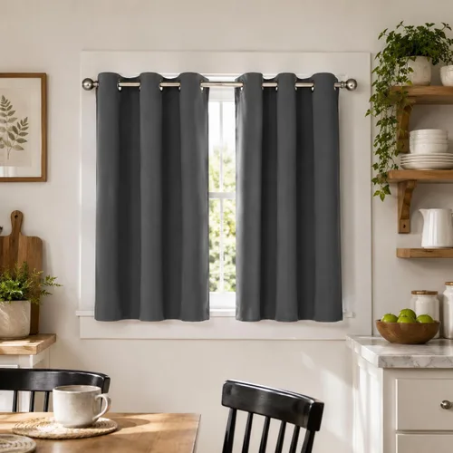 Vista 41 de Aquazolax Cortinas opacas de 45 pulgadas de largo, juego de 2 paneles para guardería, cortinas de tratamiento de ventanas con aislamiento térmico