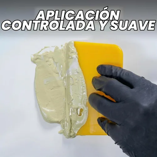 Vista 4 de LAUCO Esparcidores de relleno de carrocería para automóviles (100 piezas) – Esparcidor de plástico reutilizable amarillo para rellenos automotrices