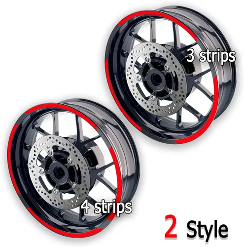 Vista 5 de MC MOTOPARTS Pegatinas para llantas exteriores de 17 pulgadas S01B compatibles con YZF R125 MT125 MT07 MT10 MT25 FZ25 MT03 (azul)