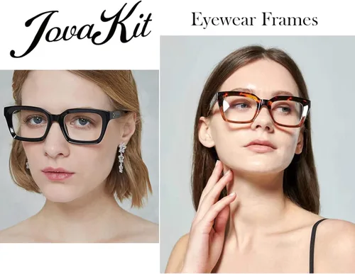 Vista 4 de JOVAKIT Gafas sin receta para mujeres y hombres, lentes de marco cuadrado de moda