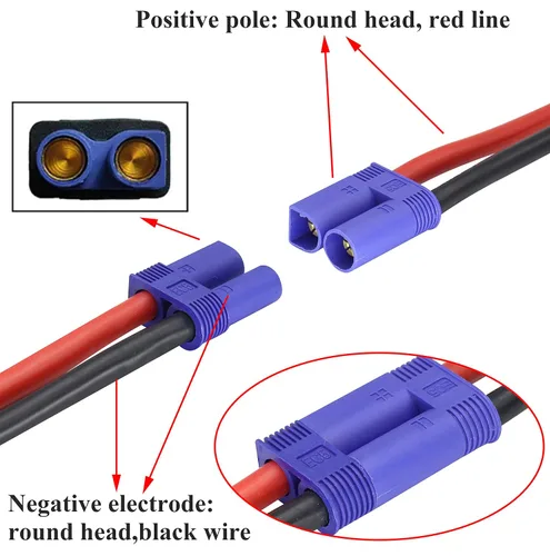 Vista 8 de Adaptador de Cable de Puente de Batería, Cable de Arranque de Coche con Abrazadera Alligator a EC5, Clip de Arranque de Emergencia de Coche (10 AWG)