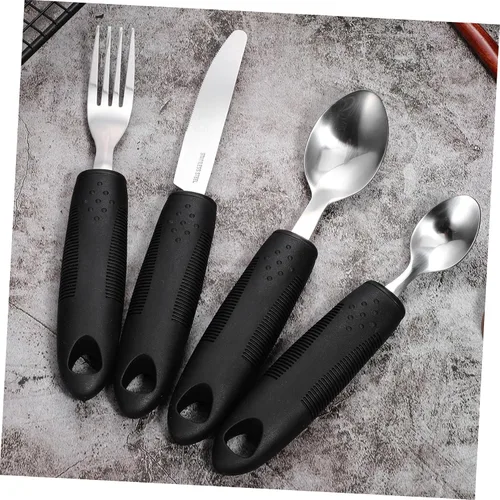 Vista 7 de COLLBATH 1Set Weighted Utensils for Hand Tremors Adaptive Tableware for Stroke Patients Ergonomic Grip for Elderly Premium Quality and Easy