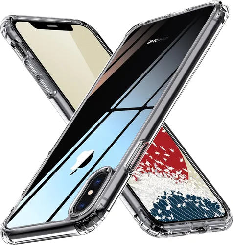 Vista 31 de ONES Funda delgada transparente para iPhone 8 Plus/7 Plus, PC + TPU híbrido, protección contra caídas de grado militar [antiamarillamiento], funda
