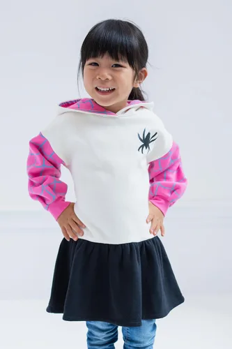 Vista 2 de Marvel Spider-Man Spider-Gwen Ghost Spider - Vestido de patinadora de forro polar para niñas pequeñas y grandes