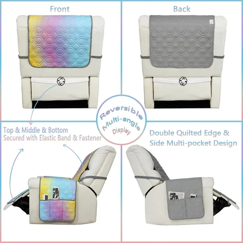 Vista 5 de Fundas impermeables para sofá reclinable de 30 pulgadas, reversibles, reutilizables, para sala de estar, funda de sofá pequeño para un solo asiento