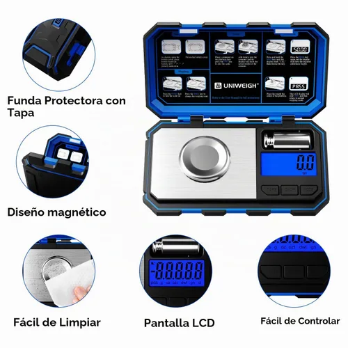 Vista 3 de UNIWEIGH Báscula de recarga digital de precisión de 1500 granos x 0.1gn