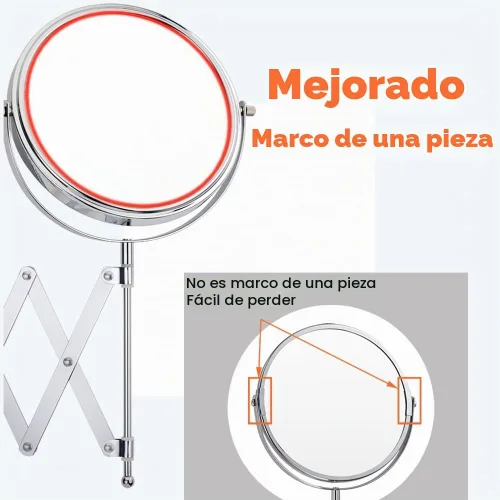 Vista 3 de Espejo extensible Welllink de 7 pulgadas, 3X y 1X cromado 3