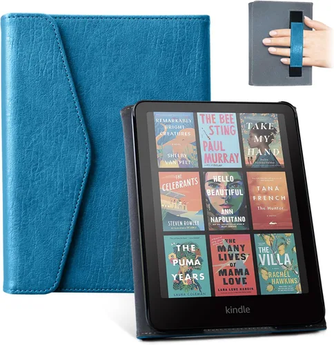 Vista 15 de CoBak Funda prémium para Kindle Paperwhite y Kindle Colorsoft de 7 pulgadas y Hanvon con correa de mano, encendido y apagado automático, elegante